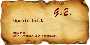 Gyenis Edit névjegykártya
