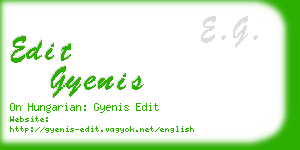 edit gyenis business card